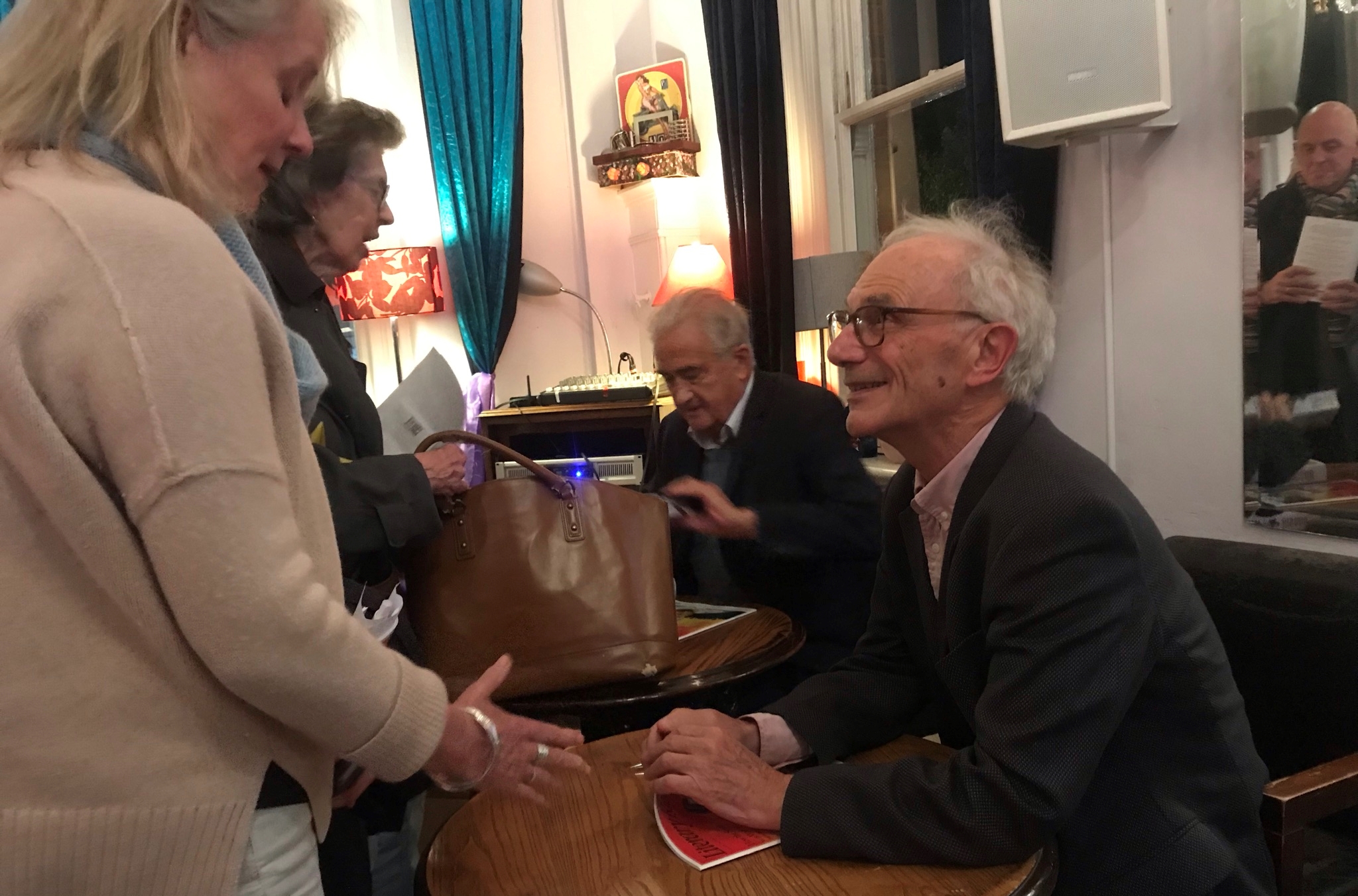 L to R Beevor, Sir Antony and Brendon, Dr Piers signing2